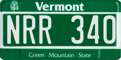 VT license plate NRR340