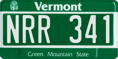 VT license plate NRR341