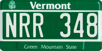 VT license plate NRR348