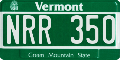 VT license plate NRR350