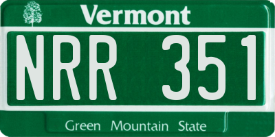 VT license plate NRR351