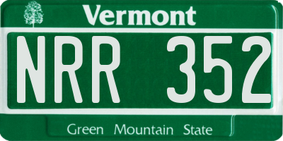 VT license plate NRR352