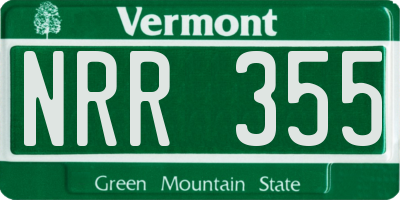 VT license plate NRR355