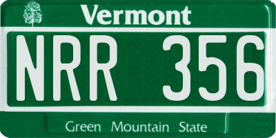 VT license plate NRR356