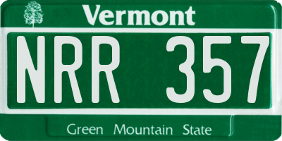 VT license plate NRR357