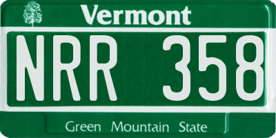 VT license plate NRR358