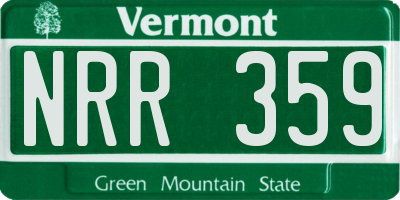 VT license plate NRR359