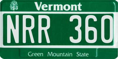 VT license plate NRR360