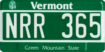 VT license plate NRR365