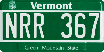 VT license plate NRR367