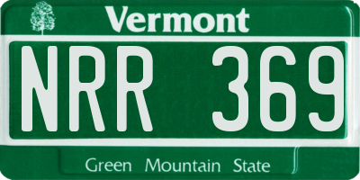 VT license plate NRR369