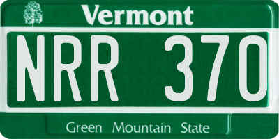 VT license plate NRR370