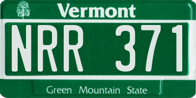 VT license plate NRR371