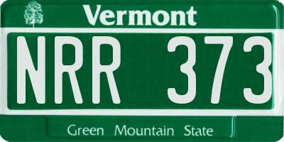 VT license plate NRR373