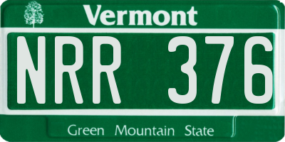 VT license plate NRR376