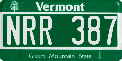 VT license plate NRR387