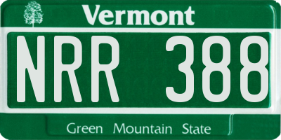 VT license plate NRR388