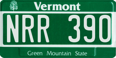 VT license plate NRR390
