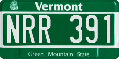VT license plate NRR391