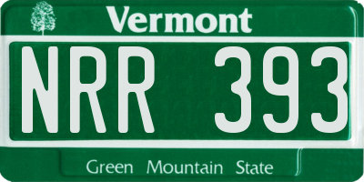 VT license plate NRR393
