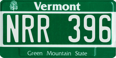 VT license plate NRR396
