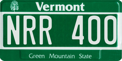 VT license plate NRR400