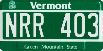 VT license plate NRR403