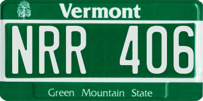 VT license plate NRR406