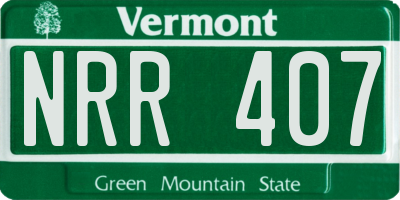 VT license plate NRR407