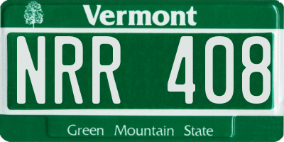VT license plate NRR408