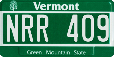 VT license plate NRR409