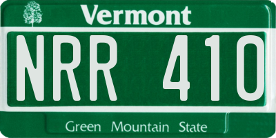 VT license plate NRR410