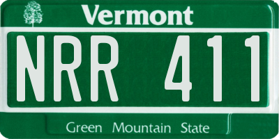 VT license plate NRR411