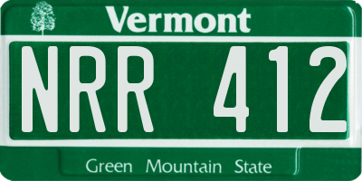 VT license plate NRR412