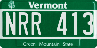 VT license plate NRR413