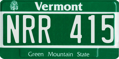 VT license plate NRR415