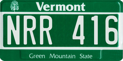 VT license plate NRR416