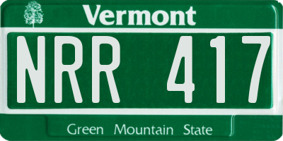 VT license plate NRR417