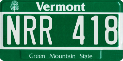 VT license plate NRR418