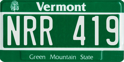 VT license plate NRR419