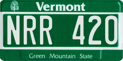 VT license plate NRR420