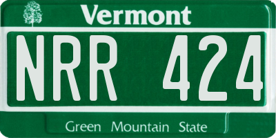 VT license plate NRR424
