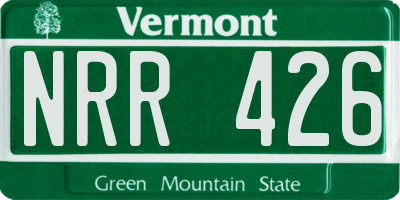 VT license plate NRR426