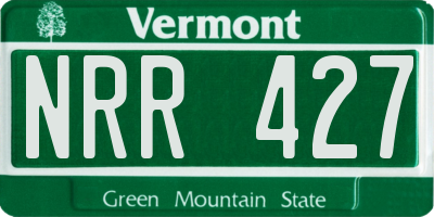 VT license plate NRR427