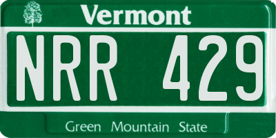 VT license plate NRR429