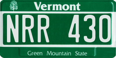VT license plate NRR430