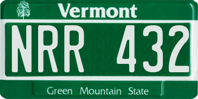 VT license plate NRR432
