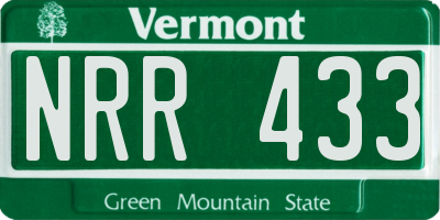 VT license plate NRR433