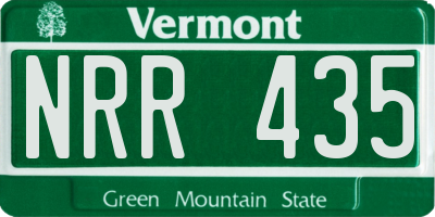 VT license plate NRR435