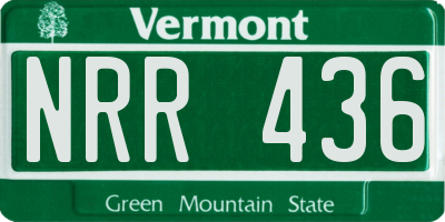 VT license plate NRR436